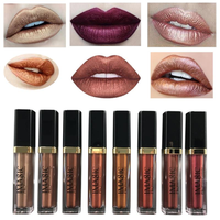 IMAGIC Metallic Lip Gloss Liquid Shimmer Matte Waterproof Long Lasting Nude Lipstick
