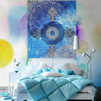 Indian Mandala Tapestry Wall Hanging Blue Sofa Cover Bohemian Bedspread Home Decor