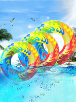 Inflatable Flame Pattern Thickening Underarm Life Buoy Swimming Ring For Adult