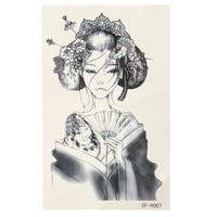 Japan Geisha Temporary Tattoo Stickers Arm Leg Removable Waterproof Body Art