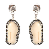 JASSY® Stylish Peanut Shape Platinum Earrings