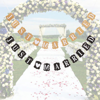 JUST MARRIED Bunting Wedding Banner Garland Party Photography Flags Decoration Photo Props Supplies