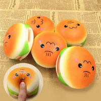 Kawaii Squishy Toys Soft Emoji Bread Hamburger Mobile Phone Decor Phone Bag Strap Pendant