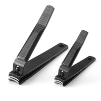 KCASA Black Nail Clippers Set Stainless Steel Sharp Cutter Toenail Manicure Pedicure Tools