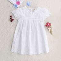Kids Girl Lace Patchwork Short Sleeve V-neck Dress