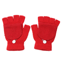 Knitted Half Finger Winter Gloves Soft Warm Flip Fingerless Combo Mitten