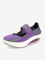 Knitting Color Blocking Platform Rocker Sole Casual Shoes