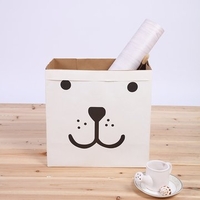 Kraft Paper Storage Bag Square Cartoon Recycle Bags