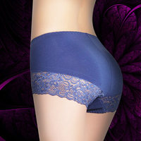 Lace Cotton Seamless Abdomen Control Mid Waist Breathable Underwear