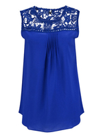 Lace Hollow Out Crochet Sleeveless Blouse Tank Tops