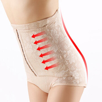 Lace Jacquard Abdomen Control Front Button Hip-Lifting Shapewear For Women