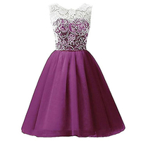 Lace Patchwork Sleeveless O-neck Princess Dress For Kids Girls