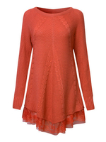 Lace Stitching Knitted Sweaters