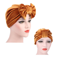 Large Bow Tie Cotton Hedging Cap Colorful Soft Breathable Skullies Beanies Hat for Women