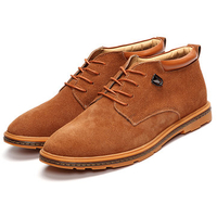Large Size High Top Suede Warm Wool Fleece Fur Lining Ankle