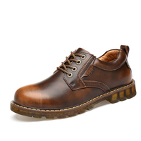 Large Size Men Nubuck Leather British Style Non-Slip Lace Up Soft Boots
