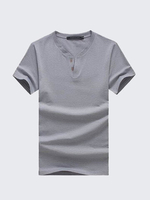 Large Size Mens Summer Cotton Solid Color Crew Neck Short Sleeved Basic T Shirts