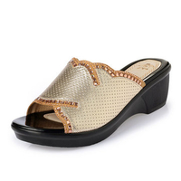 Large Size Rhinestone Peep Toe Block Sandals For Women