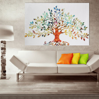 Leafy Tree Scenery Landscape Painting Unframed Canvas Wall Art Home Decor