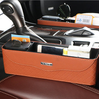 Leather Wood Car Storage Box Money Pot Beverage Holder Car Seat Pocket Organizer Load Weight 60KG