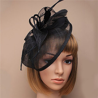 Linen Floral Gauze Feather Hair Clip Women Lady Headdress Hair Accessories