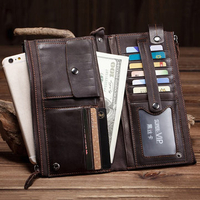 Long Section Retro Casual Cow Leather Wallet Long Section Clutch Bag For Men