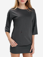 Loose O-neck Bat Sleeve Hole Women Sweatshirts