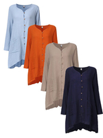 Loose Solid Asymmetrical Blouse