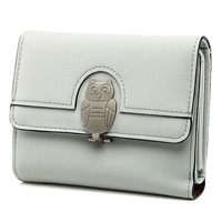 Lovely Owl Metal Pattern Short Wallet Card Holder Purse