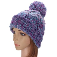 Lovely Winter Warm Women Knit Crochet Beanie Hat Ball Wool Cuff Ski Cap