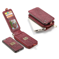 Luxury Flip Leather Mobile Phone Case For iPhone 6S Card Slots Wallet Magnet Removable Cover For Men
