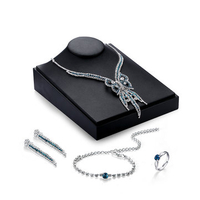 Luxury Jewelry Set Blue Zircon Elegant Necklace Earrings Set