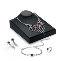 Luxury Jewelry Set Tassel Full Zircon Ring Necklace Set