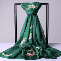 LYZA 195CM Women Double Embroidery Applique Scarves Casual Warm All-match Shawl