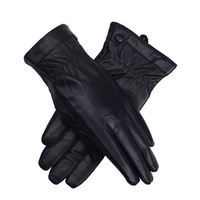 LYZA Men Women Genuine Leather Gloves Winter Thick Warm Cycling Driving Windproof Mittens