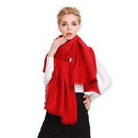 LYZA Women Pure Color Oversize Button Shawl With Tassel Winter Warm Skin-Friendly Fleece Scarves
