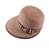 LYZA Women Summer Bowknot Wide Brim Floppy Straw Hat Sunscreen Bohemia Beach Cap