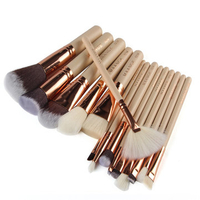 MAANGE 15Pcs Professional Wooden Handle Makeup Brushes