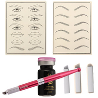 Makeup Tattoo Kit Permanent Eyebrow Pen Practice Tattoos Machine Microblading Needle Eye Makeup