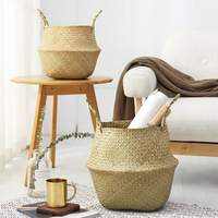 Mat Grass Belly Storage Basket Laundry Bag