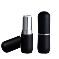 Matt Black Empty Lipstick Tube Refillable Lip Gloss Balm Containers Cosmetic Tool
