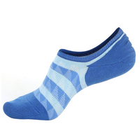 Men Autumn Warm Cotton Boat Socks Stripes Mesh Breathable Ankle Invisible Socks