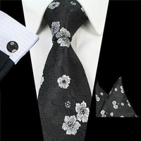 Men Business Formal Necktie Wedding Jacquard Flowers Bow Tie