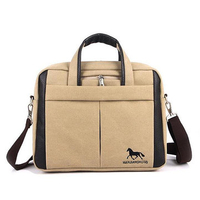 Men Canvas Classic Messenger Crossbody Bag Business Handbag