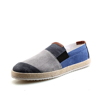 Men Canvas Color Blocking Breathable Low-top Flat Casual Espadrilles