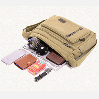 Men Canvas Messenger Bag Casual Outdoor Crossbody Bag Fishing Bag Shoulder Bag