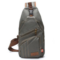 Men Canvas Travel Hiking Crossbody Bag Casual Chest Bag