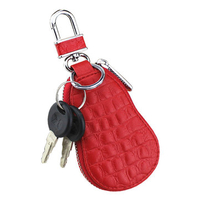 Men Car Key Holder Microfiber Leather Coin Bag Crocodile Gourd Type Key Bag