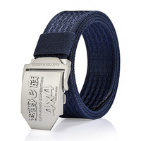 Men Casual Nylon Alloy Smooth Buckle Waistband Outdoor Sport Army Tactical Belt