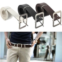 Men Casual PU Leather Belt Buckle Waist Strap Belts